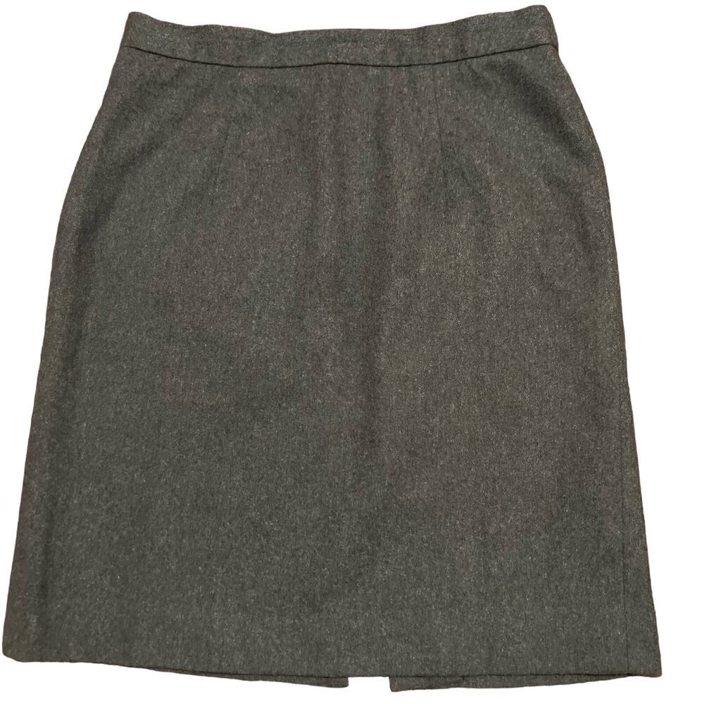 Women's Gray Custom Made Wool Skirt Size L